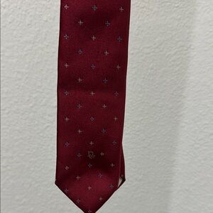 Dior Red Silk Tie with Elegant Design
